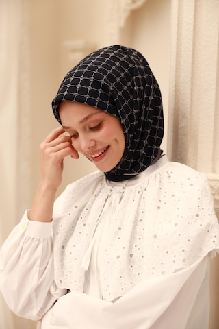 Silk Home Olinda Eşarp 48004-73 Lacivert, Beyaz