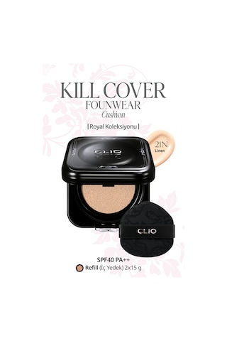 Cıca İçerikli, Yüksek Kapatıcı Yarı Mat Clıo Kill Cover Founwear Cushion Set 21n Linen Spf40pa++
