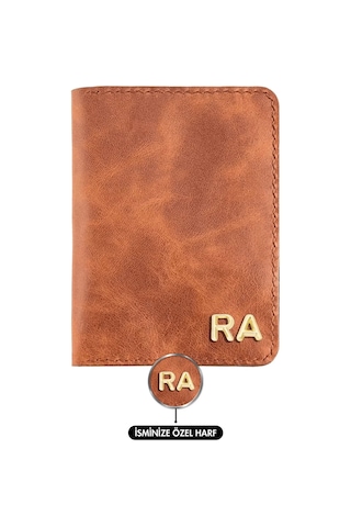 Twingold İsme Özel Pasaport Kılıfı - %100 Rainbow Deri - Ak02003 - Tobacco Tobacco