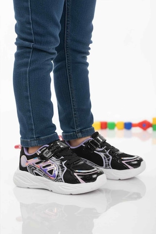 Slazenger Siyah Mor Cırtlı Hafif Esnek Kız Çocuk Spor Ayakkabı Kelsy P Siyah-mor