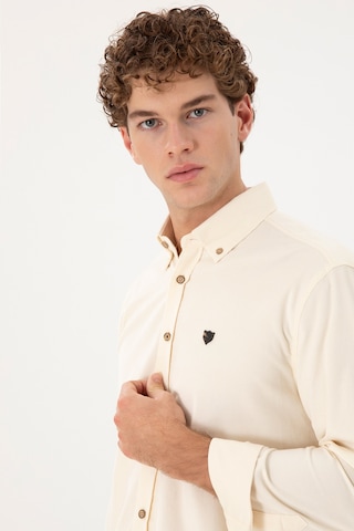 U.s. Polo Assn. Erkek Krem Gömlek Desenli 50291395-vr071 Krem