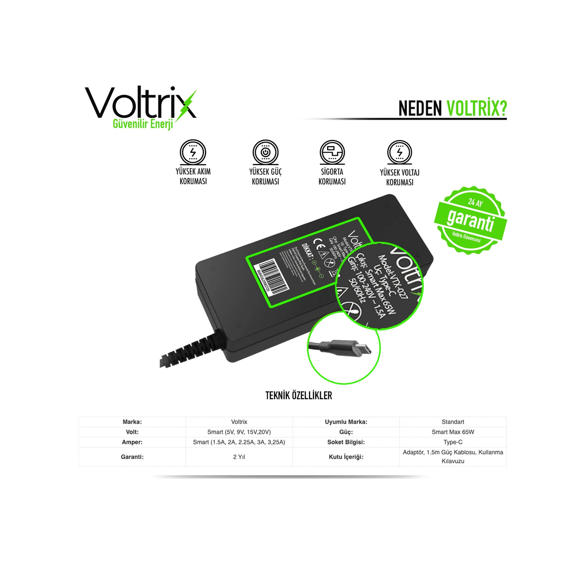 Lenovo Thinkpad E15 G4 21e60076tx İle Uyumlu Usb Type-c Adaptör, Şarj Aleti - Cihazı 65w