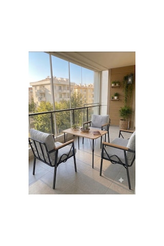 Rüya Model, Balkon, Bahçe, Cafe, Balkon Takımı, Oturma Grubu, Metal Kanepe, Balkon Mobilyası 2 1 1 50x90 Masalı
