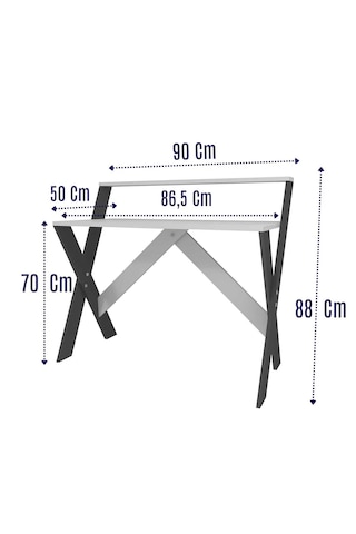 Reyo Home Enda X Ayaklı Ders Çalışma Masası 50x90cm Antrasit-çam Antrasit - Çam