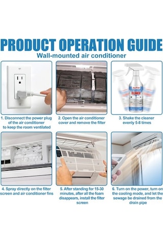 Bosphorusboutique02 Klima Bobin Temizleyici Köpük Sprey 60ml, Buharlaşıp Koku Giderir, Yıkama Gerektirmez Diğer