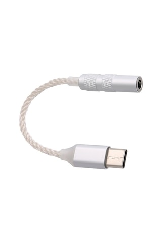 Sandwich 3.5mm Ses Kablosu Xiaomi Cihazlar İçin Gümüş Tip-c Erkekten Dişiye, Güçlü Bağlantı, Dayanıklı