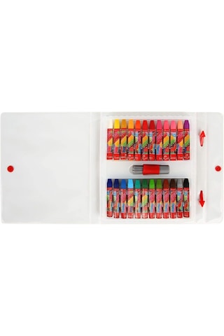 Faber-Castell Kuru Boya 24 Renk Metal Tüpte + Faber-Castell Çantalı Pastel Boya 24 Renk