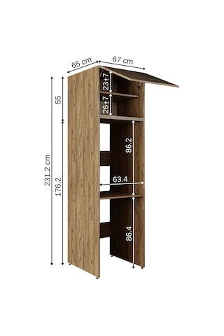 Banyo Dolabı 231,2 X 67 Cm Çamaşır Ve Kurutma Makinesi Dolabı Atl Atlantik Çam