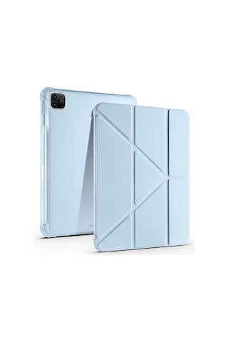 Apple Uyumlu iPad Pro 11 İnç 3.nesil M1 2021 Kılıf Üçgen Katlanabilir Kalem Şarj Bölmeli Kılıf Kapaklı Kılıf