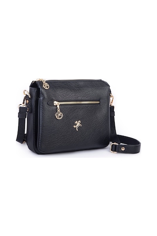 Nas Bag Kadın Çapraz Çanta Kalın Ayarlanabilir Askılı Çanta En: 26 Cm, Boy: 22 Cm Siyah Victoria
