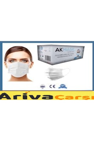 Ak Mask Tek Kullanımlık 3 Katlı Telli Cerrahi Maske 50 Adet