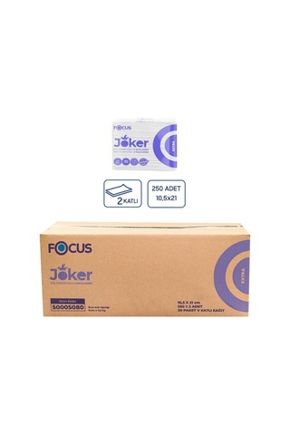 Focus Joker Masaüstü Tek Çek V Katlama Kağıt Dispenser Peçete 2 Kat 30 x 250'li