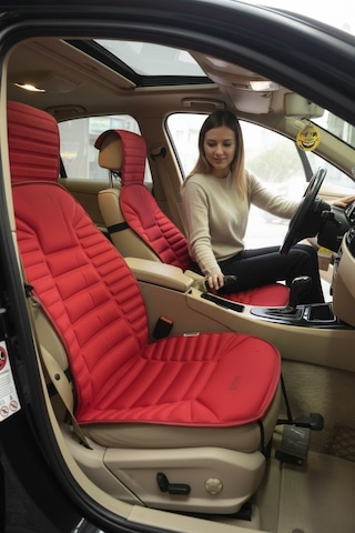 Renault Clio 4 Kırmızı Koltuk Kılıf Koruyucu Minderi Ön 2li Minder Ortopedik Lüks