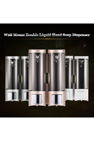 Geeroyoo Duş Jeli Ve Şampuan İçin Çiftli Duvar Tipi Manuel Sabunluk - 200ml X 2 Diğer