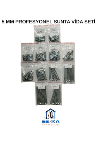 5 Mm Profesyonel Sunta Vida Seti 5x20 5x25 5x30 5x35 5x40 5x45 5x50 5x60 5x70 5x80 5x90 5x100