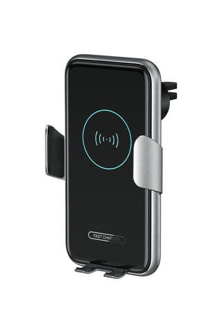 Leezsing V8 Araç Kablosuz Şarj Cihazı - Otomatik Algılama, Süper Kondansörlü, 360 Döner, Hızlı Şarj, Gri