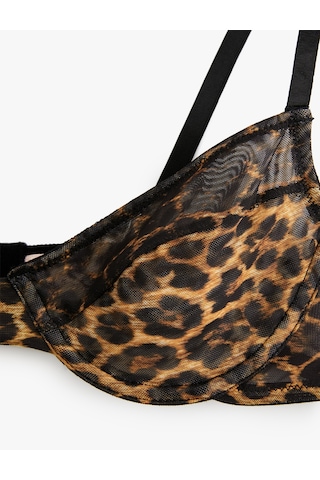 Koton Tül Detaylı Balenli Leopar Desenli Sütyen Leopar Desenli 6wlk10033mk Leopar Desenli