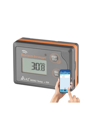 Az 88362 Sıcaklık Nem Kayıt Cihazı Datalogger Akıllı Telefon Uyumlu