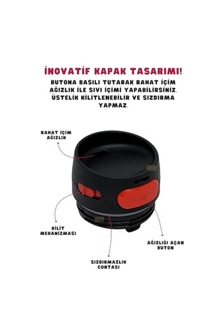 Resmi Lisanslı 550ml Rahat İçim Çift Katmanlı Paslanmaz Çelik Termos 6 Saat Sıcak Soğuk Premium Kutu