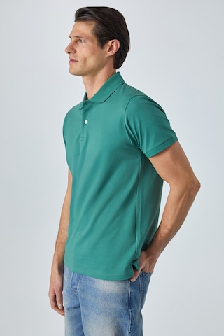 Grimelange MONAGHAN Erkek Polo Yaka Relaxed Fit Patlı Düğmeli Kısa Kollu Yeşil T-Shirt