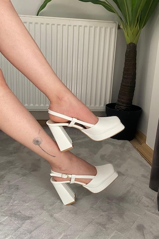 Preshley Kadın Asena Beyaz 10 Cm Platfom Topuklu Aykkabı