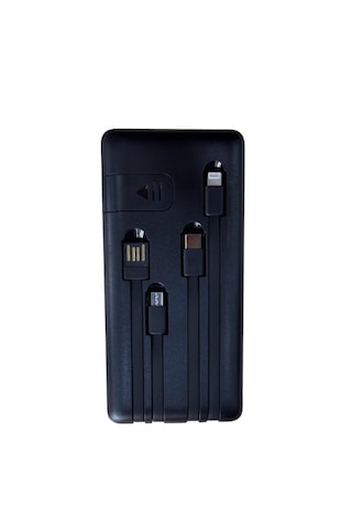 Ktools Boost Trio 10000 Mah Dahili Kablolu Powerbank Siyah Type-c & Lightning Black