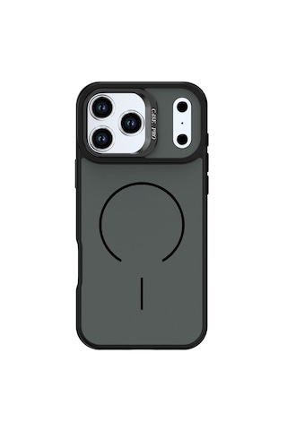 Apple Uyumlu iPhone 17 Pro Max Flexa Magsafe Kapak Şeffaf Darbe Emici İnce Premium Kılıf Siyah