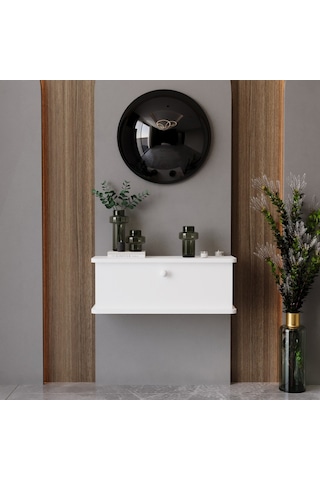 Melura Home Lunaris Dresuar %100 Mdf Kapaklı Duvara Monte Beyaz