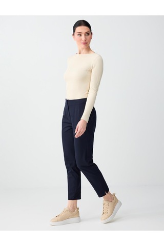 Jimmy Key Jimmy Key Lacivert Yüksek Bel Normal Paça Örme Pantolon 6sw186515494