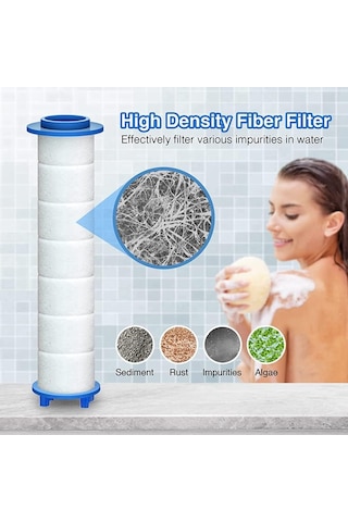 Yuntech01 12 Adet Yüksek Akışlı Plastik Duş Filtresi Seti Beyaz, 8 Cm Uzunluk Diğer