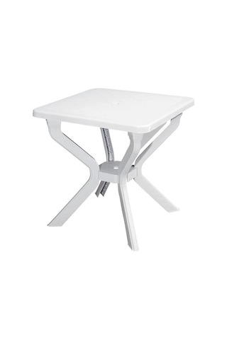 Omnipazar Mt-gf235 Prima Isola Plastik Kare Bahçe Balkon Masa 70x70 Cm Beyaz