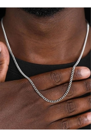 Unisex Gurmet Zincir Kolye 925 Ayar Gümüş 60 Cm