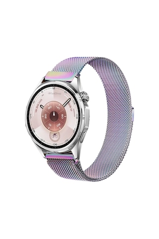 Huawei Watch Gt3 / Gt4 / Gt5 / Gt5 Pro / Gt6 / Gt6 Pro 46mm Uyumlu Manyetik Metal Hasır Örgü Kordon
