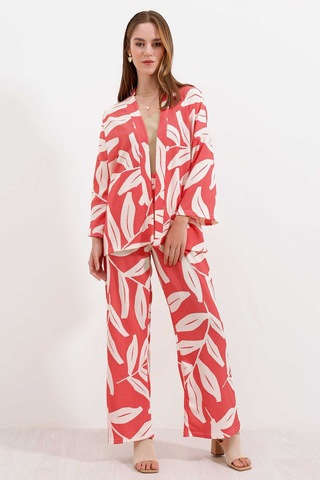 Gabria Desenli Kimono Takım Pudra