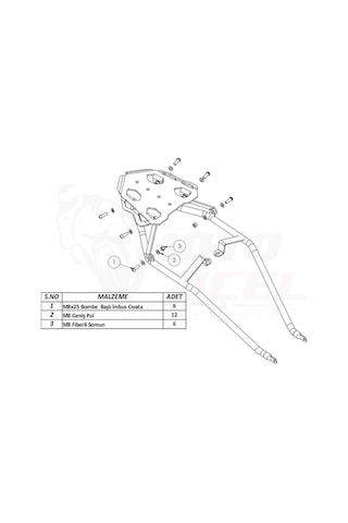 Tvs Raider 125 Uyumlu Topcase Çanta Demiri