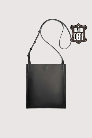 Hakiki Deri Kadın Omuz Çantası Siyah Smr8978 Siyah