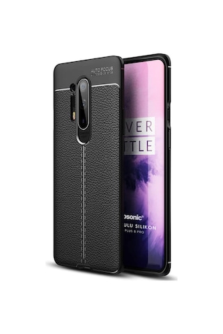 Microsonic OnePlus 8 Pro Kılıf Deri Dokulu Silikon