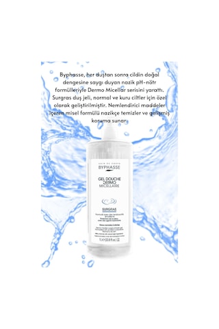 Byphasse Dermo Micellar Surgras Kuru Ve Normal Ciltler İçin Misel Duş Jeli 1 L