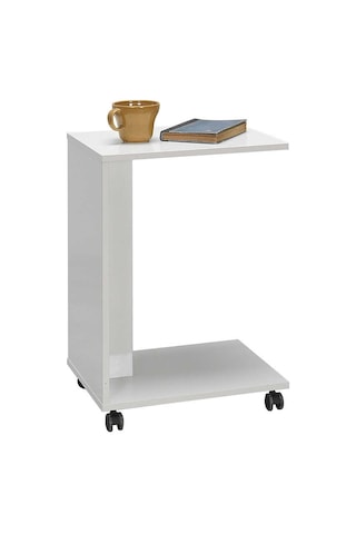 Çok Amaçlı Tekerlekli C Koltuk Sehpası - Lake Beyaz Lake Beyaz