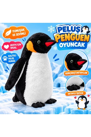 Peluş Penguen Oyuncak Siyah