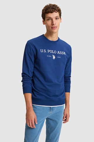 U.S. Polo Assn. Erkek İndigo Bisiklet Yaka Regular Fit Basic Sweatshirt 50333273-vr028 Indigo