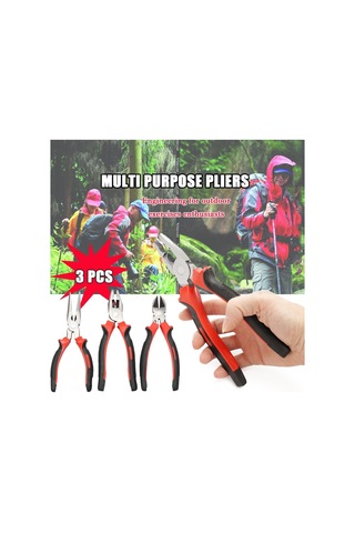 Cc Globall Faydalı Araçlar 3 Adet Pense Seti 8 Inç Ağır Hizmet Tipi Uzun Burunlu Pense Linesman Pense Kesici Pense Tüm Amaçlı Alet Kiti Için