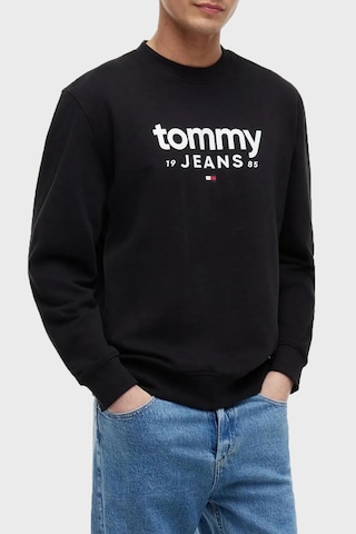 Tommy Jeans Pamuklu Regular Fit Bisiklet Yaka Sweat Erkek Sweat Dm0dm23392 Bds Siyah