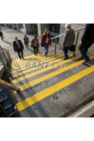 Sarı Merdiven Kaydırmaz 5 Metre Düz Sarı Renk Merdiven Kaydırmazlık Bandı