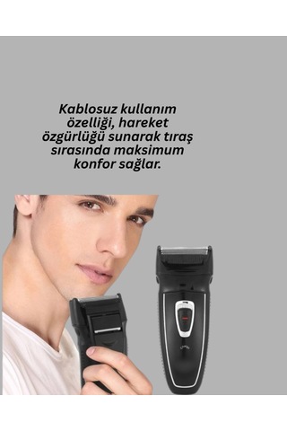 Şarj Göstergeli Yıkanabilir Erkek Tıraş Makinesi -