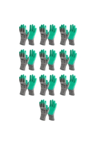 Mafel Mf 080 Lateks Kaplı Yeşil Camcı Eldiven No:10 Xl - 10'lu Ekonomik Paket