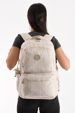 571 Collections Ultra Hafif Sırt Çantası Okul Seyahat Unisex Desenli Krem Model: 571-1c Krem