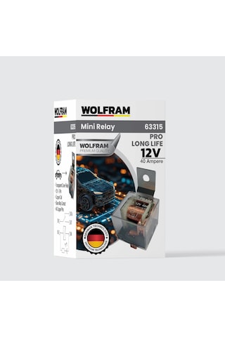 Wolfram Germany 12 Volt 40 Amper Çift Platinli Şeffaf 5 Uçlu Uzun Ömürlü Röle - 10 Adet