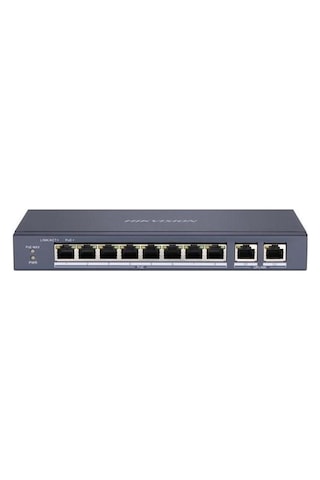 Hikvision DS-3E0310P-E/M 8 Port 60 w Full PoE 10/100 2 × Gigabit Metal  Yönetilemez Switch