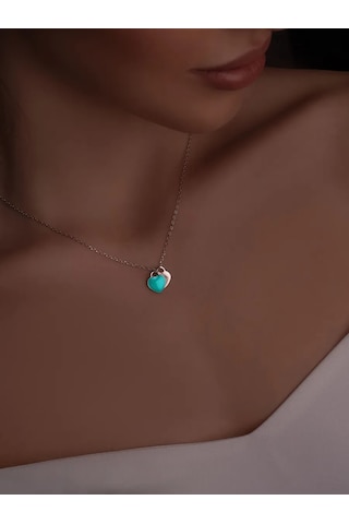 Gold Plaza Jewelry Tiffany'den Gümüş Kolye 178469800 Turkuaz